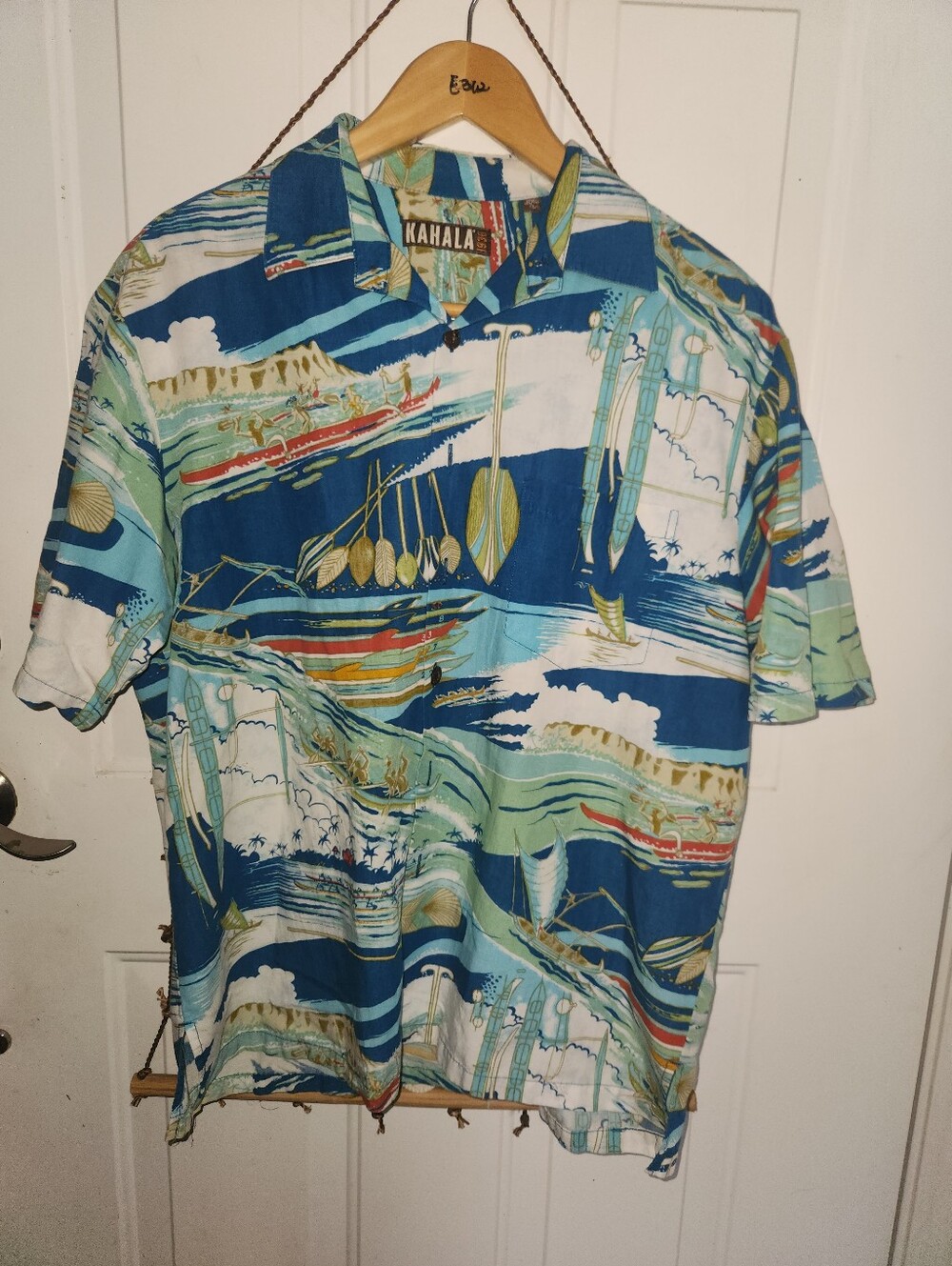 Vintage Kahala Outrigger Paddling Aloha Hawaiian Shirt
